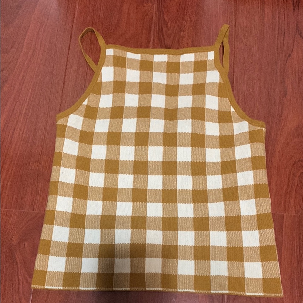 Madewell Tan Brown Crop Tank Top